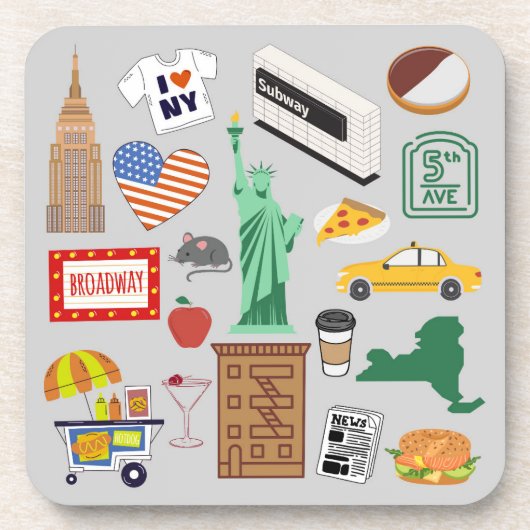 New York City Symbole Getränkeuntersetzer (Vorderseite)