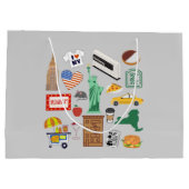 New York City Symbole Große Geschenktüte (Rückseite)