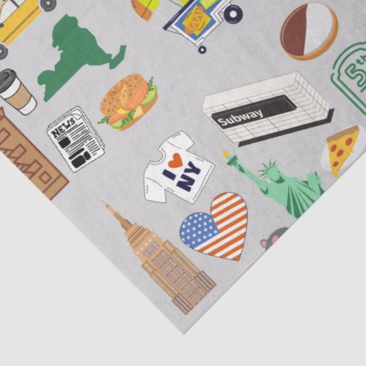 New York City Symbole Seidenpapier (Ausschnitt)