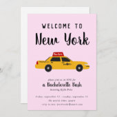 New York City Taxi Junggeselinnen-Abschied Einladu Einladung (Vorne/Hinten)