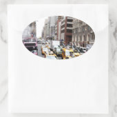 New York City Taxis Ovaler Aufkleber (Tasche)