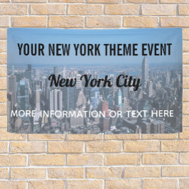 New York City Theme Party with vintage skyline Banner