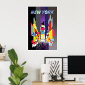 New York City, Time Sqaure Reiseplakat Poster (Heimbüro)