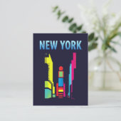 New York City Times Square Pop Art Postkarte (Stehend Vorderseite)