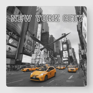 New York City - Times Square - USA Quadratische Wanduhr