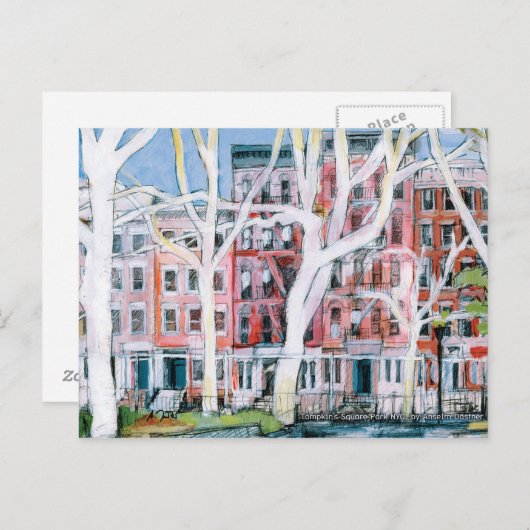 New York City, Tompkin's Square Park im Winter Postkarte (Vorne/Hinten)