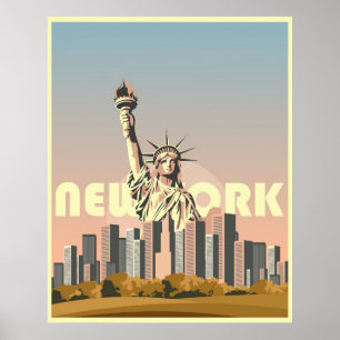 New York City Touristik Poster, Retro-Design, Stat Poster
