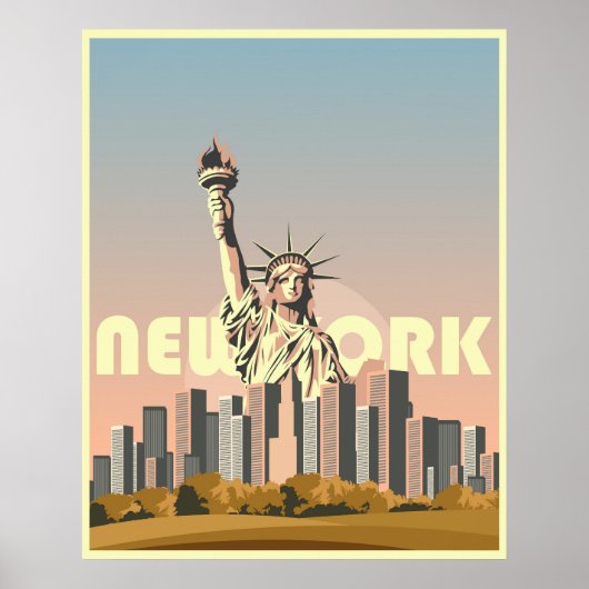 New York City Touristik Poster, Retro-Design, Stat Poster (Vorne)