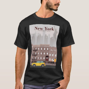 New York City Travel Poster in einem Minimal Retro T-Shirt