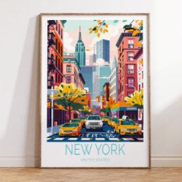 New York City Travel Poster Print, Vereinigte Staa