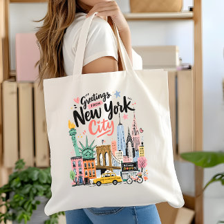 New York City Travel Tote NYC Art Tragetasche