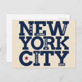 New York City Typografie Postkarte (Vorne/Hinten)