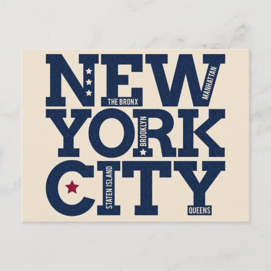New York City Typografie Postkarte (Vorderseite)