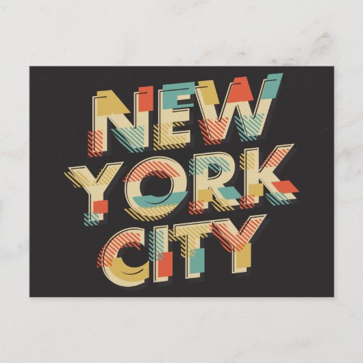 New York City Typografie Postkarte (Vorderseite)