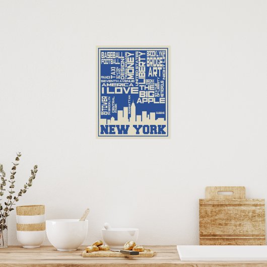 New York City Typografy Poster (Küche)