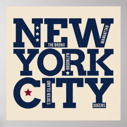 New York City Typografy Poster (Vorne)