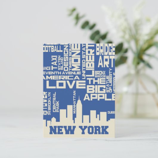 New York City Typografy Poster Postkarte (Stehend Vorderseite)