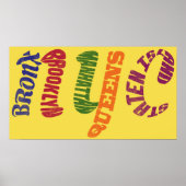 New York City Typographic NYC Poster Print (Vorne)