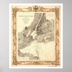 New York City und Umgebungs-Karte durch Lindenkohl Poster