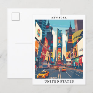 New York City United Staaten Elegante Vintage Trav Postkarte
