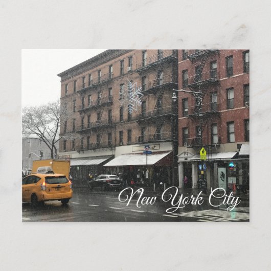 New York City Upper West Side Snow Fotografie Postkarte (Vorderseite)