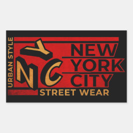 New York City Urban Style Street Wear Rechteckiger Aufkleber