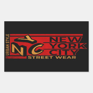 New York City Urban Style Street Wear Rechteckiger Aufkleber