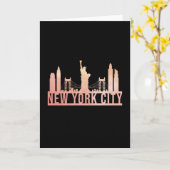 New York City USA City Cityscape Skyline Funny Gif Karte (Gelbe Blume)