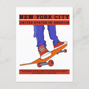 New York City, USA Cool Skateboard Postkarte
