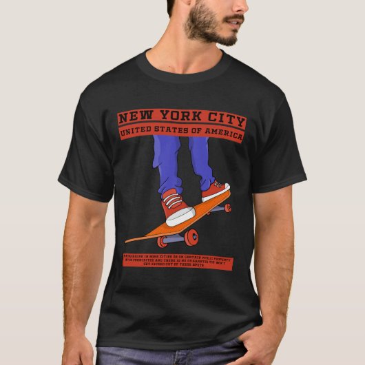 New York City, USA Cool Skateboard T-Shirt (Vorderseite)