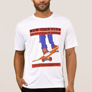 New York City, USA Cool Skateboard T-Shirt
