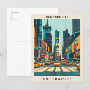 New York City USA Elegante Vintage Travel Postkarte