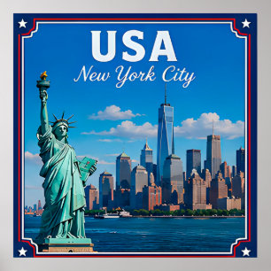 🗽 New York City USA Erinnerung an den Besuch der  Poster