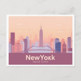 New York City USA Pastel Travel Postkarte