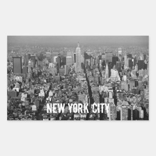 New York City USA Skyline 1987 Rechteckiger Aufkleber