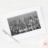 New York City USA Skyline 1987 Rechteckiger Aufkleber (Umschlag)