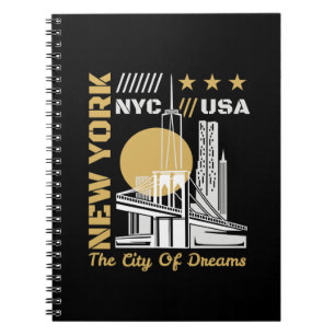 New York City USA Skyline Reise Grafikdesign Notizblock