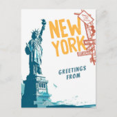 New York City USA Statue of Liberty Travel Postkarte (Vorderseite)