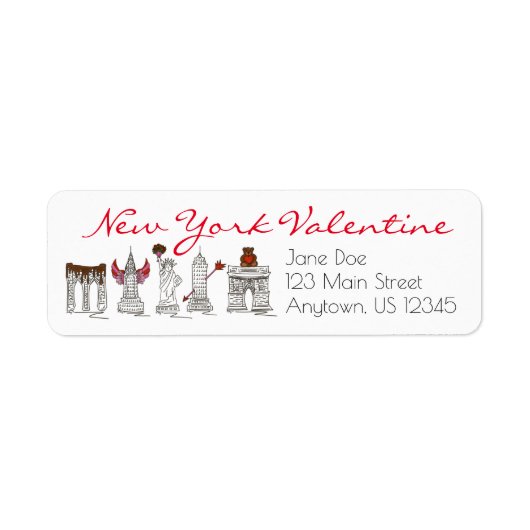 New York City Valentine NYC Valentine's Day Labels (Vorne)
