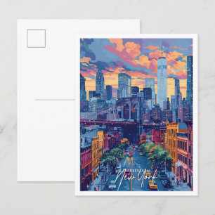 New York City Vereinigte Staaten Kunst Vintage Rei Postkarte