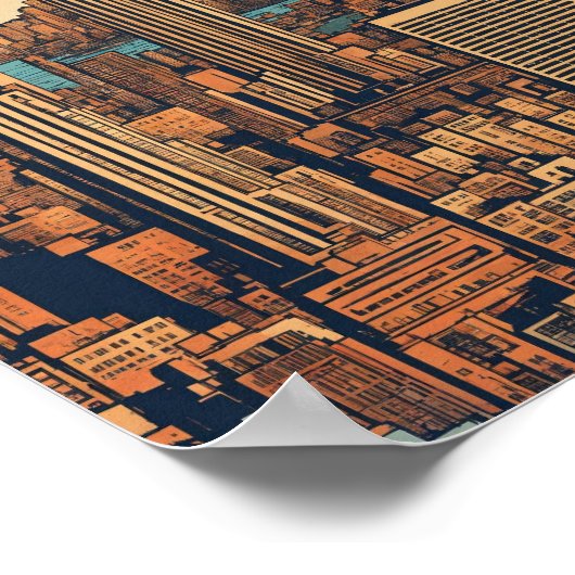 "New York City Vibe: Vector Art Capture" Poster (Ecke)