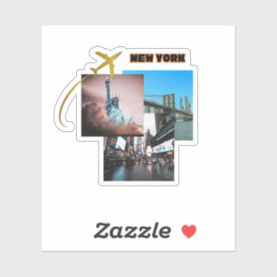 New York City Vibes - Urban Travel Collage Aufkleber