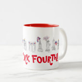 New York City Vierte NYC 4. Juli Patriotische USA Zweifarbige Tasse (VorderseiteRechts)