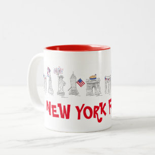 New York City Vierte NYC 4. Juli Patriotische USA Zweifarbige Tasse