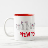 New York City Vierte NYC 4. Juli Patriotische USA Zweifarbige Tasse (Links)
