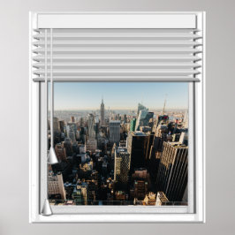 New York City View Fake mit Blinds Poster
