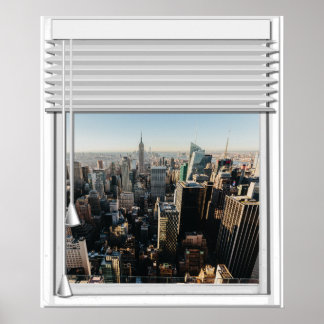 New York City View Fake mit Blinds Poster