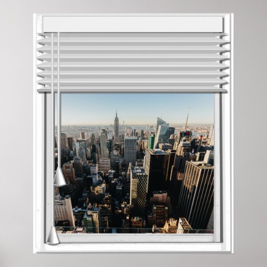 New York City View Fake mit Blinds Poster (Vorne)