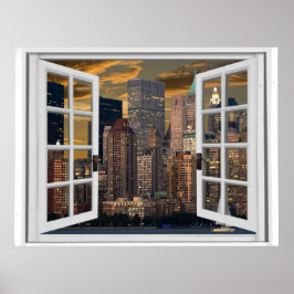 New York City View Fake Window Poster
