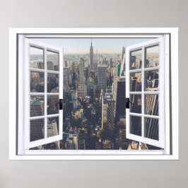 New York City View Imitate Window Poster